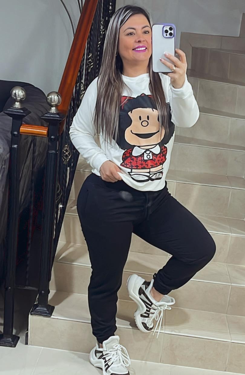 Conjuntos en algodon perchado licrado Mafalda Cabezona