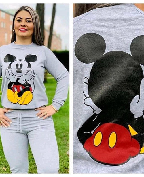 Conjuntos en algodon perchado licrado Sentado Gris