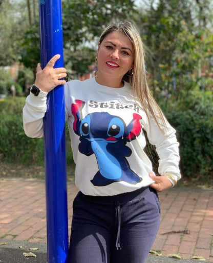 Conjuntos en algodon perchado licrado Stich Blanco
